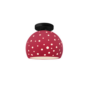 Perforated Small Globe Semi-Flush (254|CER-6357-CRSE-MBLK)
