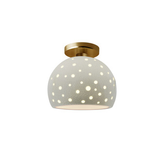 Perforated Small Globe Semi-Flush (254|CER-6357-CRK-BRSS-LED1-700)
