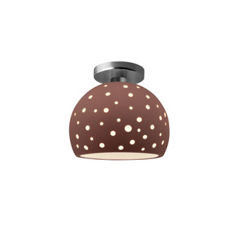 Perforated Small Globe Semi-Flush (254|CER-6357-CLAY-NCKL)
