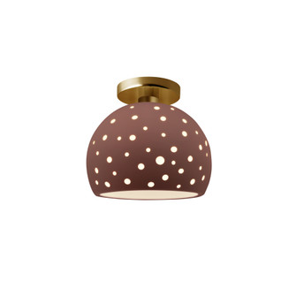 Perforated Small Globe Semi-Flush (254|CER-6357-CLAY-BRSS)
