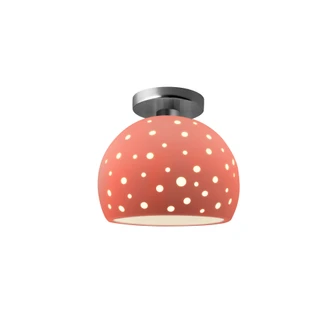 Perforated Small Globe Semi-Flush (254|CER-6357-BSH-NCKL)