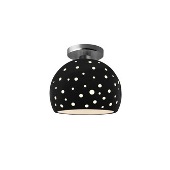 Perforated Small Globe Semi-Flush (254|CER-6357-BLK-NCKL-LED1-700)