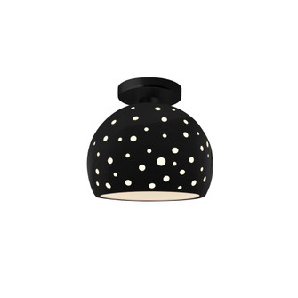 Perforated Small Globe Semi-Flush (254|CER-6357-BLK-MBLK-LED1-700)