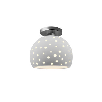 Perforated Small Globe Semi-Flush (254|CER-6357-BIS-NCKL-LED1-700)