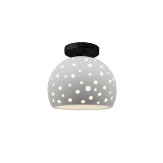 Perforated Small Globe Semi-Flush (254|CER-6357-BIS-MBLK)