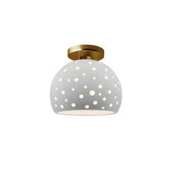 Perforated Small Globe Semi-Flush (254|CER-6357-BIS-BRSS-LED1-700)