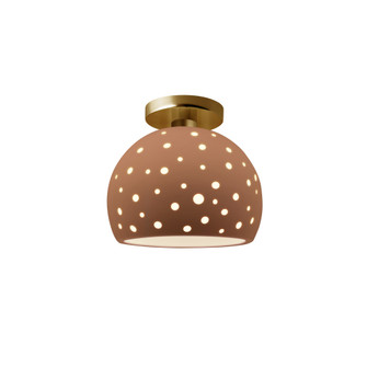 Perforated Small Globe Semi-Flush (254|CER-6357-ADOB-BRSS)