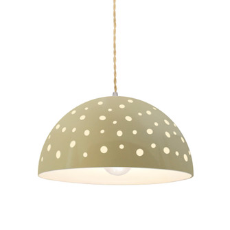 Perforated Dome 1-Light Pendant (254|CER-6257-VAN-NCKL-BEIG-TWST)