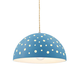Perforated Dome 1-Light Pendant (254|CER-6257-SKBL-NCKL-BEIG-TWST)