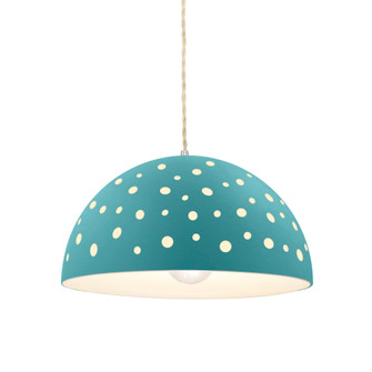Perforated Dome 1-Light Pendant (254|CER-6257-RFPL-NCKL-BEIG-TWST)