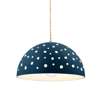 Perforated Dome 1-Light Pendant (254|CER-6257-MID-NCKL-BEIG-TWST)