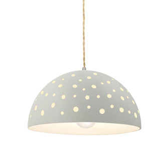Perforated Dome 1-Light Pendant (254|CER-6257-MAT-NCKL-BEIG-TWST)