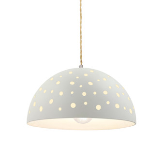 Perforated Dome 1-Light Pendant (254|CER-6257-BIS-NCKL-BEIG-TWST)