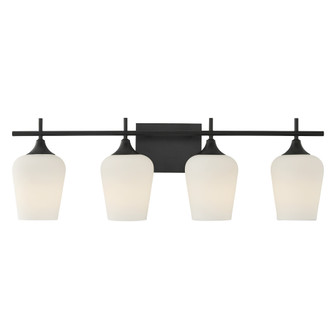 Octave 4-Light Bathroom Vanity Light in Matte Black (128|8-6030-4-BK)