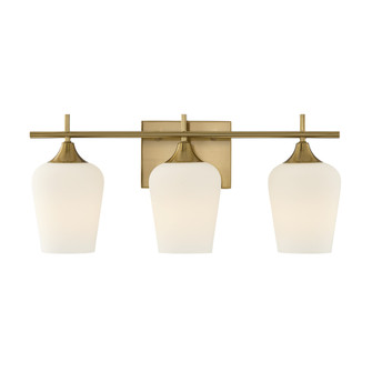 Octave 3-Light Bathroom Vanity Light in Warm Brass (128|8-6030-3-322)