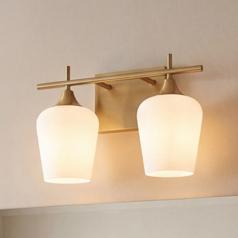 Octave 2-Light Bathroom Vanity Light in Warm Brass (128|8-6030-2-322)