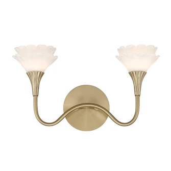 Florena 2-Light Bathroom Vanity Light in Noble Brass by Breegan Jane (128|8-5081-2-127)