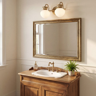 Melbourne 2-Light Bathroom Vanity Light in Noble Brass (128|8-1028-2-127)