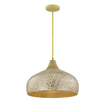 Kemp 1-Light Pendant in Ivory and Gold Shell (128|7-9877-1-336)