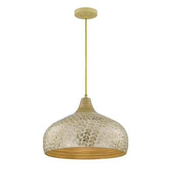 Kemp 1-Light Pendant in Ivory and Gold Shell (128|7-9877-1-336)