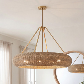 Gaia 6-Light Pendant in Warm Brass by Breegan Jane (128|7-8301-6-322)