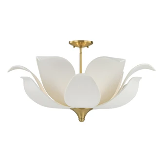 Elsie 6-Light Convertible Semi-Flush or Pendant in Warm Brass by Breegan Jane (128|6-7163-6-322)