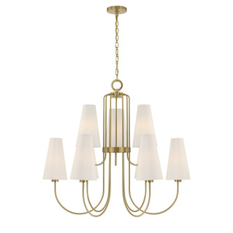 Wilkes 9-Light Chandelier in Warm Brass by Dann Foley (128|1-4701-9-322)