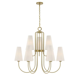 Wilkes 9-Light Chandelier in Warm Brass by Dann Foley (128|1-4701-9-322)