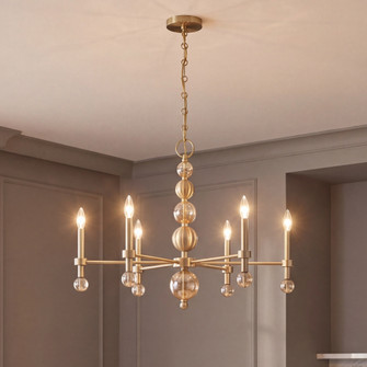 Crescent 6-Light Chandelier in Noble Brass (128|1-2511-6-127)