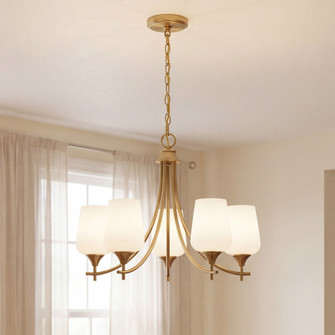 Octave 5-Light Chandelier in Warm Brass (128|1-6032-5-322)