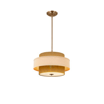 Narberth 18'' 3-Light Layered Fabric and Natural Rope Pendant (254|FAB-9027-CREM-BRSS)