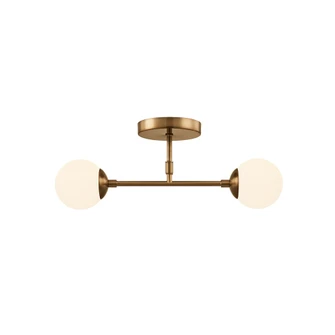 Noho 2-Light Semi-Flush (254|FSN-9019-ETCH-BRSS)