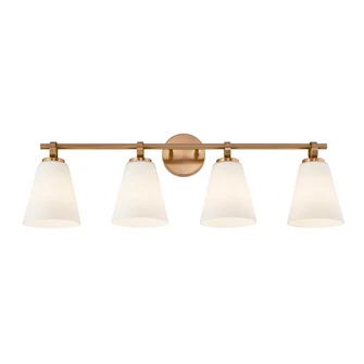 Bolzano 4-Light Bath Bar (254|FSN-8344-OPAL-BRSS)