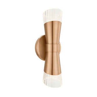 Lugano LED ADA 2-Light Up & Downlight Tapered Wall Sconce (254|FSN-8002-CLFT-BRSS)