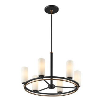 Tilburg 26'' 6-Light Chandelier (254|FSN-7003-OPAL-MBBR)