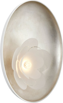 Petaluma 13'' Reflector Sconce in Matte White & Burnished Silver Leaf w/ Etched & Clear Glass Flo (279|BBL 2252WHT/BSL-ECG)