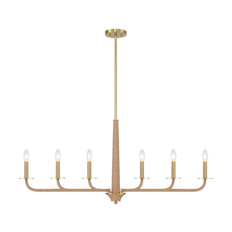 Cannon 6-Light Chandelier in Warm Brass and Rope (128|1-1827-6-320)
