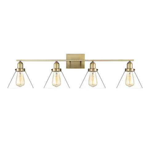 Drake 4-Light Bathroom Vanity Light in Warm Brass (128|8-9130-4-322)