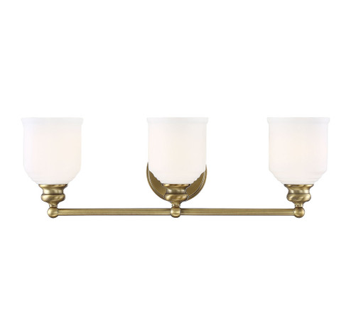 Melrose 3-Light Bathroom Vanity Light in Warm Brass (128|8-6836-3-322)