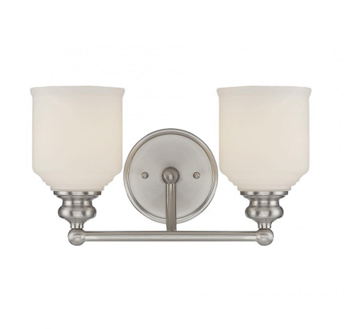 Melrose 2-Light Bathroom Vanity Light in Satin Nickel (128|8-6836-2-SN)