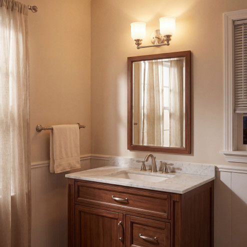 Melrose 2-Light Bathroom Vanity Light in Satin Nickel (128|8-6836-2-SN)