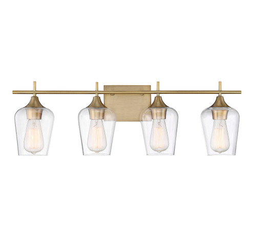 Octave 4-Light Bathroom Vanity Light in Warm Brass (128|8-4030-4-322)