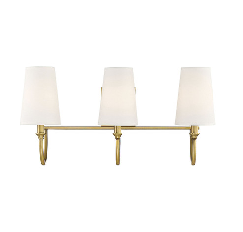 Cameron 3-Light Bathroom Vanity Light in Warm Brass (128|8-2542-3-322) Cameron 3-Light Bathroom Vanity Light in Warm Brass (128|8-2542-3-322)