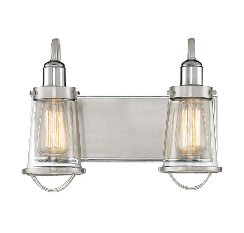 Lansing 2-Light Bathroom Vanity Light in Satin Nickel with Polished Nickel Accents (128|8-1780-2-111)