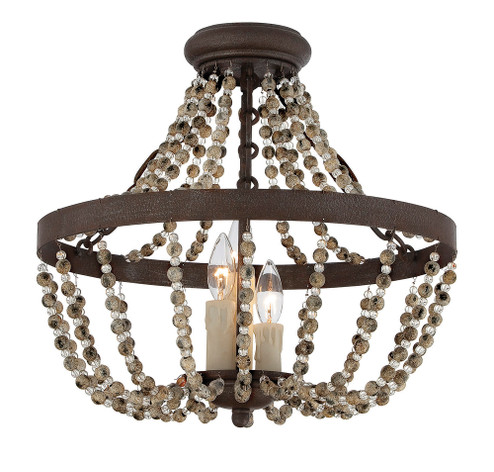 Mallory 3-Light Covertible Semi-Flush or Pendant in Fossil Stone (128|6-7403-3-39)