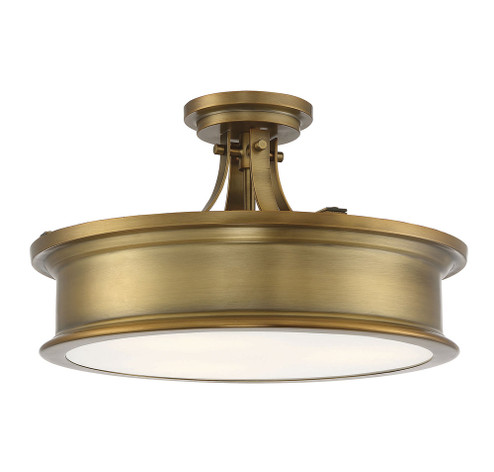 Watkins 3-Light Ceiling Light in Warm Brass (128|6-134-3-322)