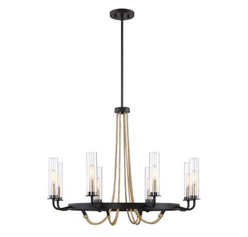 Kearney 8-Light Chandelier in Vintage Black with Warm Brass (128|1-8070-8-51)