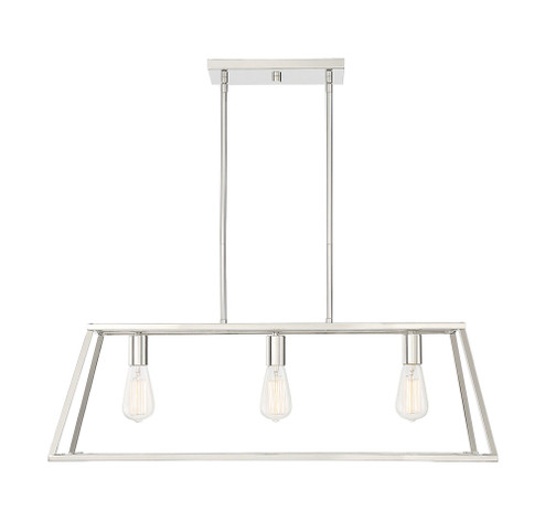 Denton 3-Light Linear Chandelier in Polished Nickel (128|1-326-3-109)