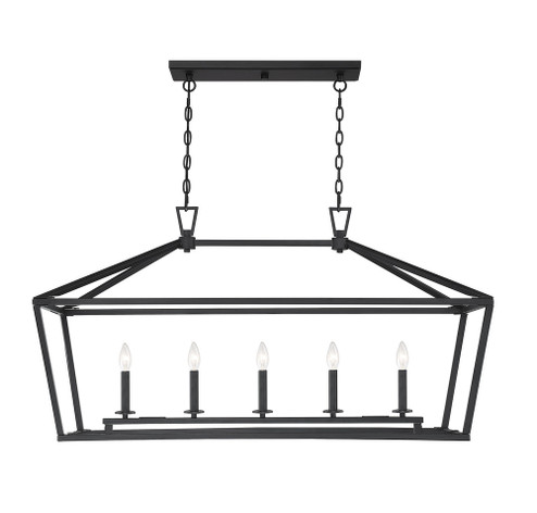 Townsend 5-Light Linear Chandelier in Matte Black (128|1-324-5-89)