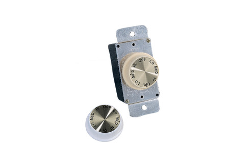 3 Speed Rotary Wall Control in Ivory and White (6|ESWC-1)
